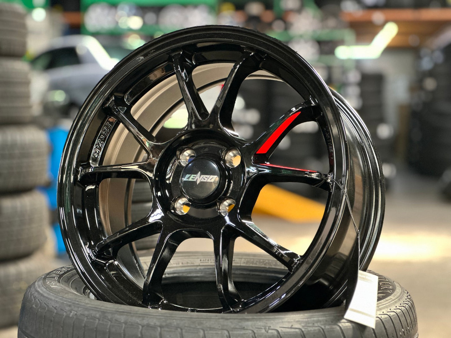 New 16X7 ET35 Lenso 95G Rim (4 wheel) Gloss Black 4X100