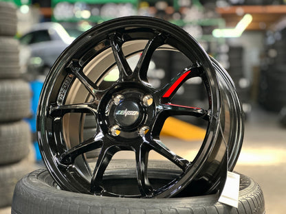 New 16X7 ET35 Lenso 95G Rim (4 wheel) Gloss Black 4X100