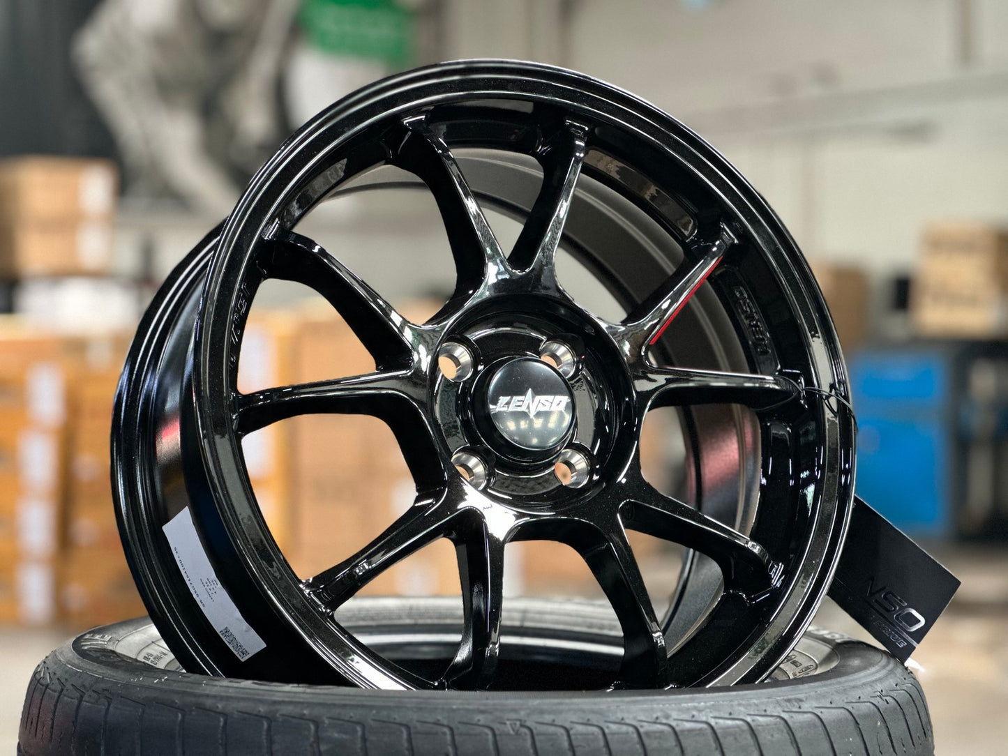 New 16X7 ET35 Lenso 95G Rim (4 wheel) Gloss Black 4X100