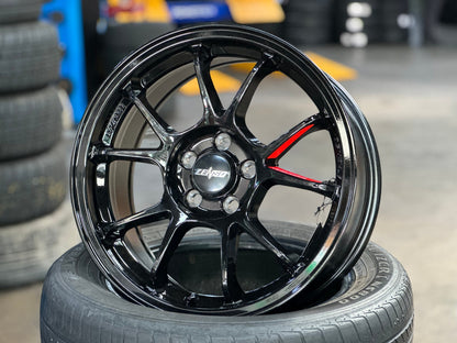 New 16X7 ET35 Lenso 95G Rim (4 wheel) Gloss Black 5X100