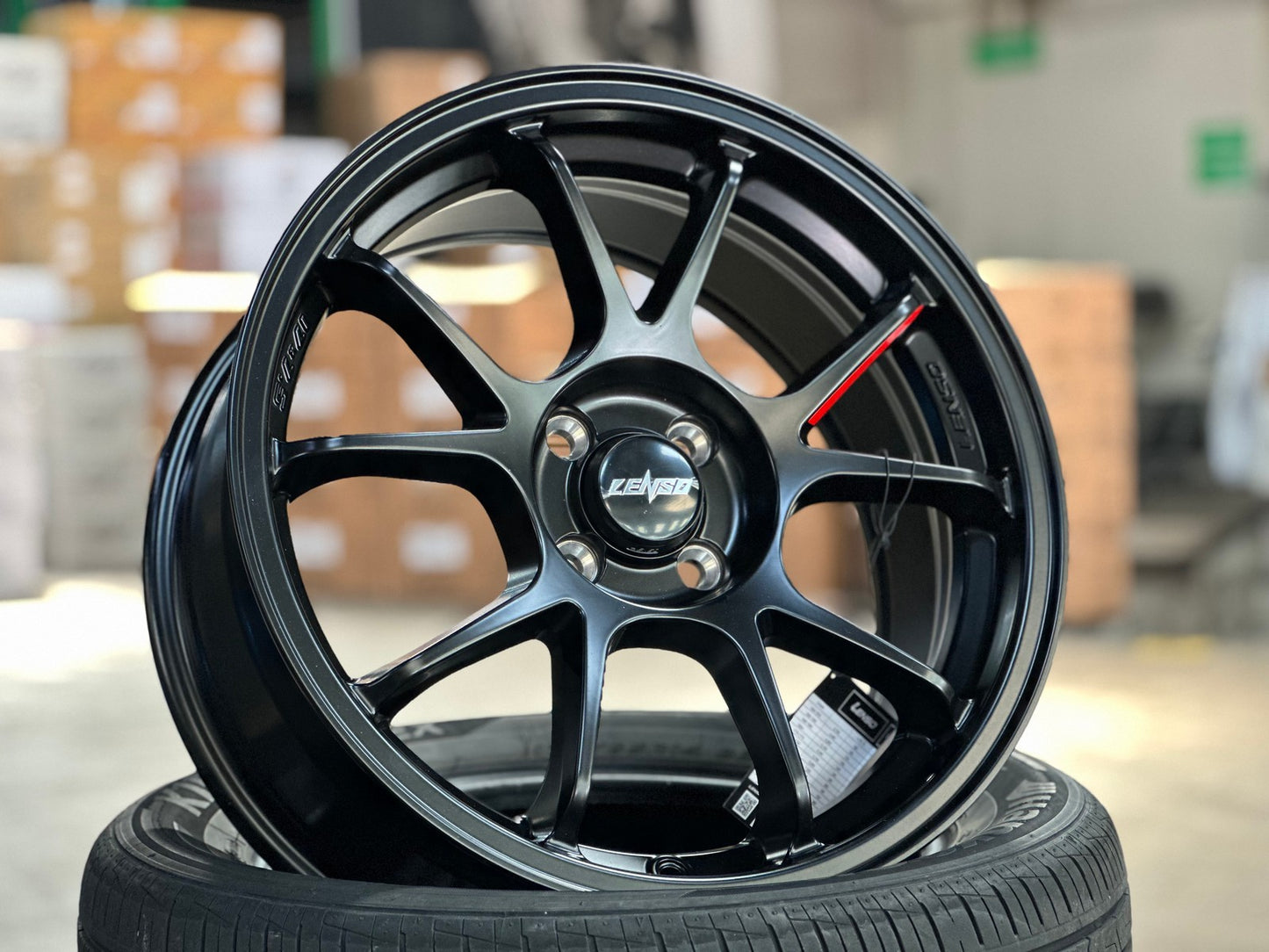 New 17X7.5 ET35 Lenso 95G Rim (4 wheel) Matt Black 4X100