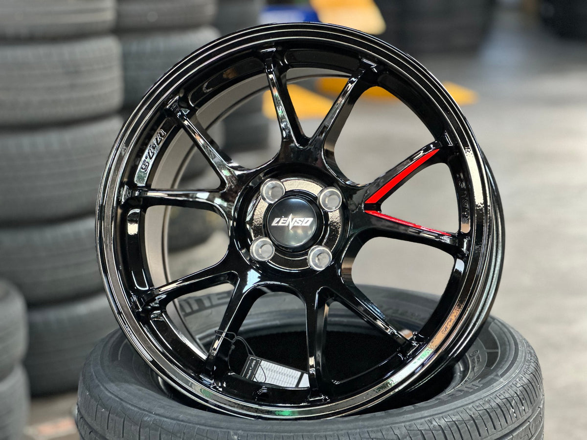 New 17X7.5 ET35 Lenso 95G Rim (4 wheel) Gloss Black 4X100