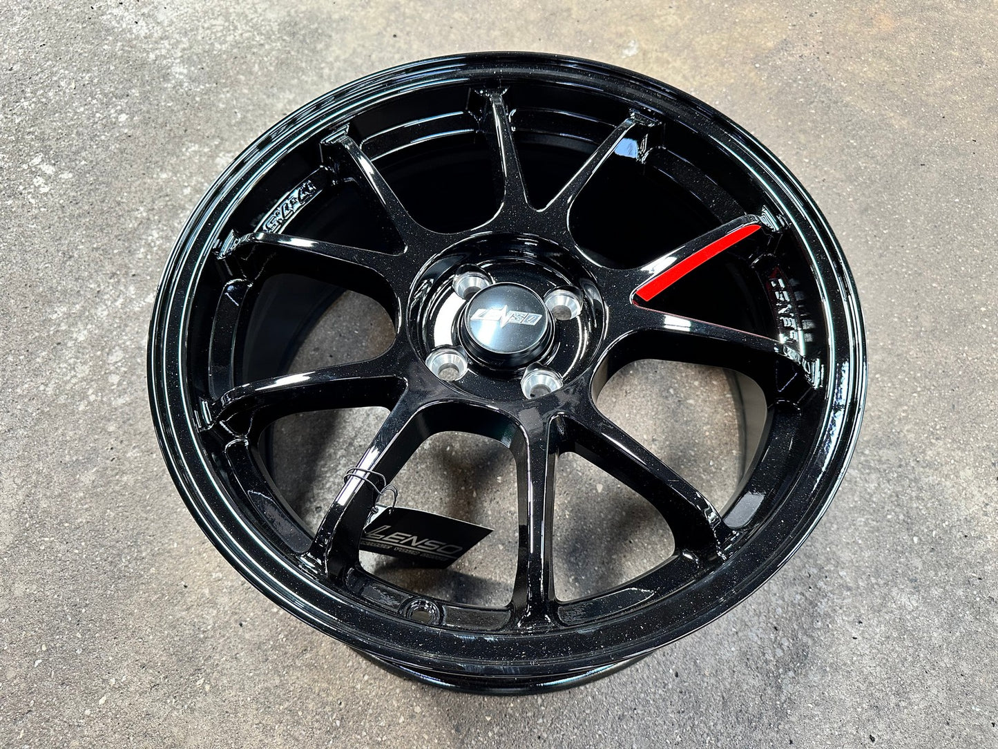New 17X7.5 ET35 Lenso 95G Rim (4 wheel) Gloss Black 4X100
