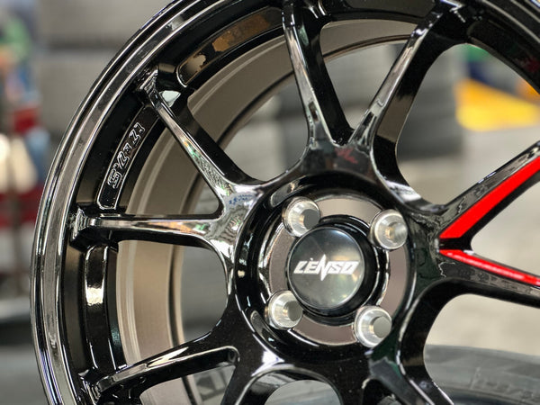 New 17X7.5 ET35 Lenso 95G Rim (4 wheel) Gloss Black 4X100