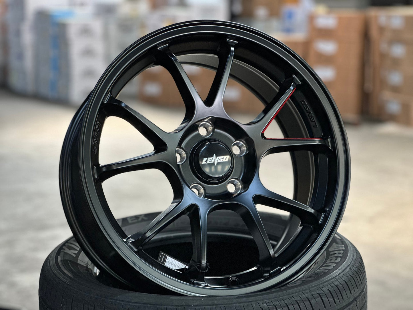 New 17X7.5 ET35 Lenso 95G Rim (4 wheel) Matt Black 5X114.3
