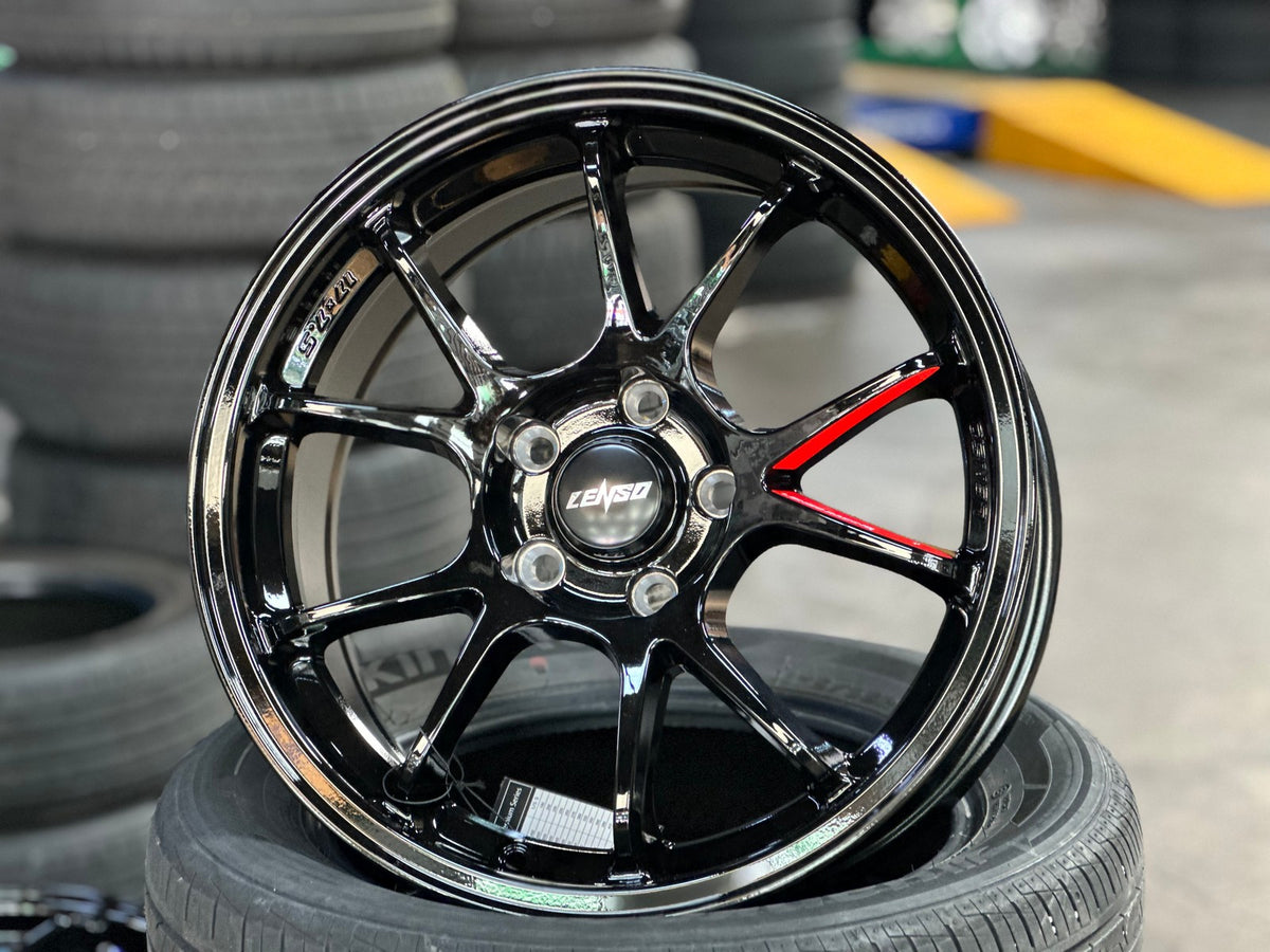 New 17X7.5 ET35 Lenso 95G Rim (4 wheel) Gloss Black 5X114.3