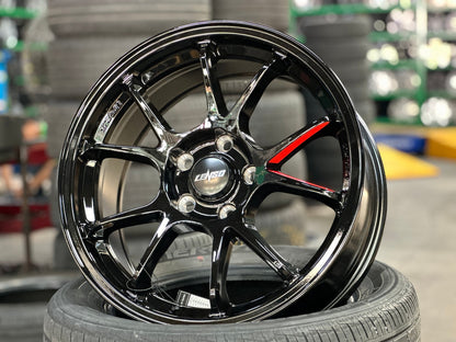 New 17X7.5 ET35 Lenso 95G Rim (4 wheel) Gloss Black 5X114.3
