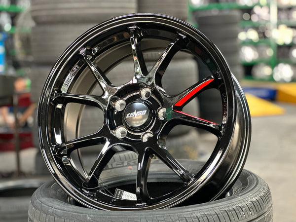 New 17X7.5 ET35 Lenso 95G Rim (4 wheel) Gloss Black 5X114.3