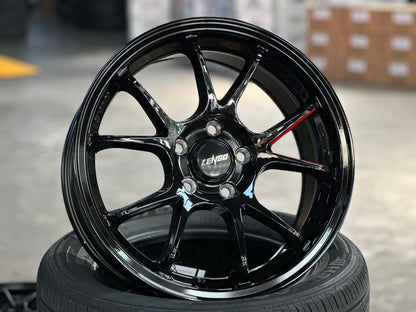 New 17X7.5 ET35 Lenso 95G Rim (4 wheel) Gloss Black 5X114.3