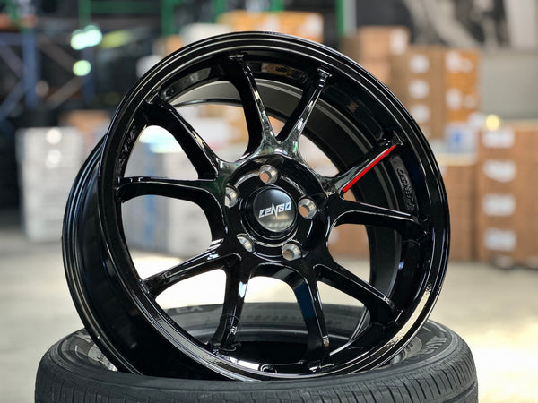 New 17X7.5 ET35 Lenso 95G Rim (4 wheel) Gloss Black 5X114.3