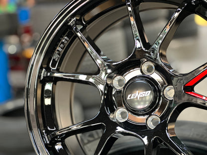 New 17X7.5 ET35 Lenso 95G Rim (4 wheel) Gloss Black 5X114.3