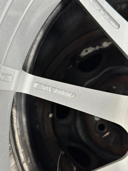 New 18X8.5 ET43 Asga A01 Rim (4 wheel) Gloss Silver 5X112