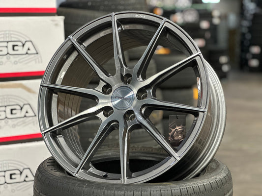 New 18X8.5 ET43 Asga A01 Rim (4 wheel) Gloss Gunmetal 5X114.3
