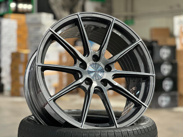 New 18X8.5 ET43 Asga A01 Rim (4 wheel) Gloss Gunmetal 5X114.3