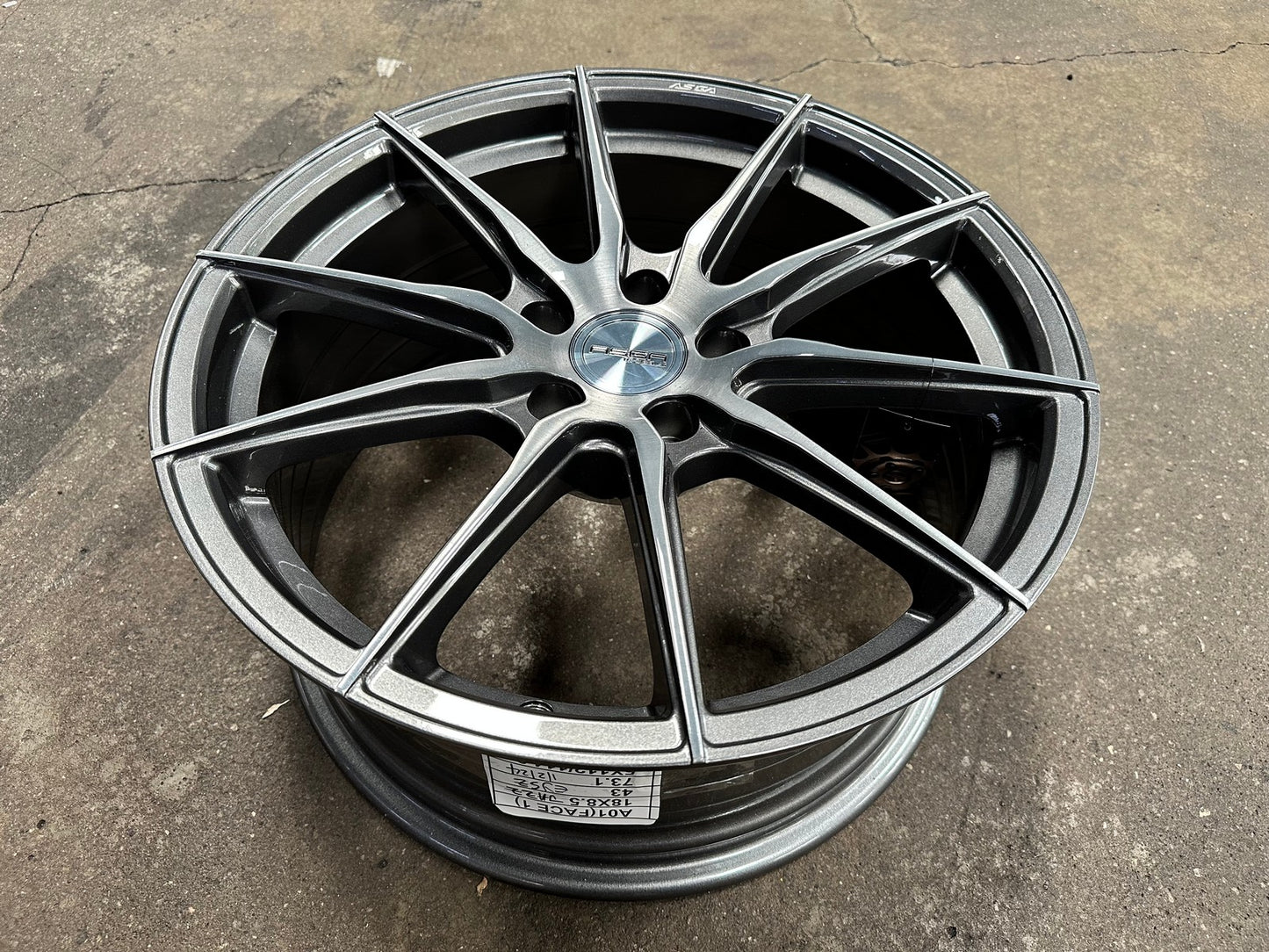 New 18X8.5 ET43 Asga A01 Rim (4 wheel) Gloss Gunmetal 5X112