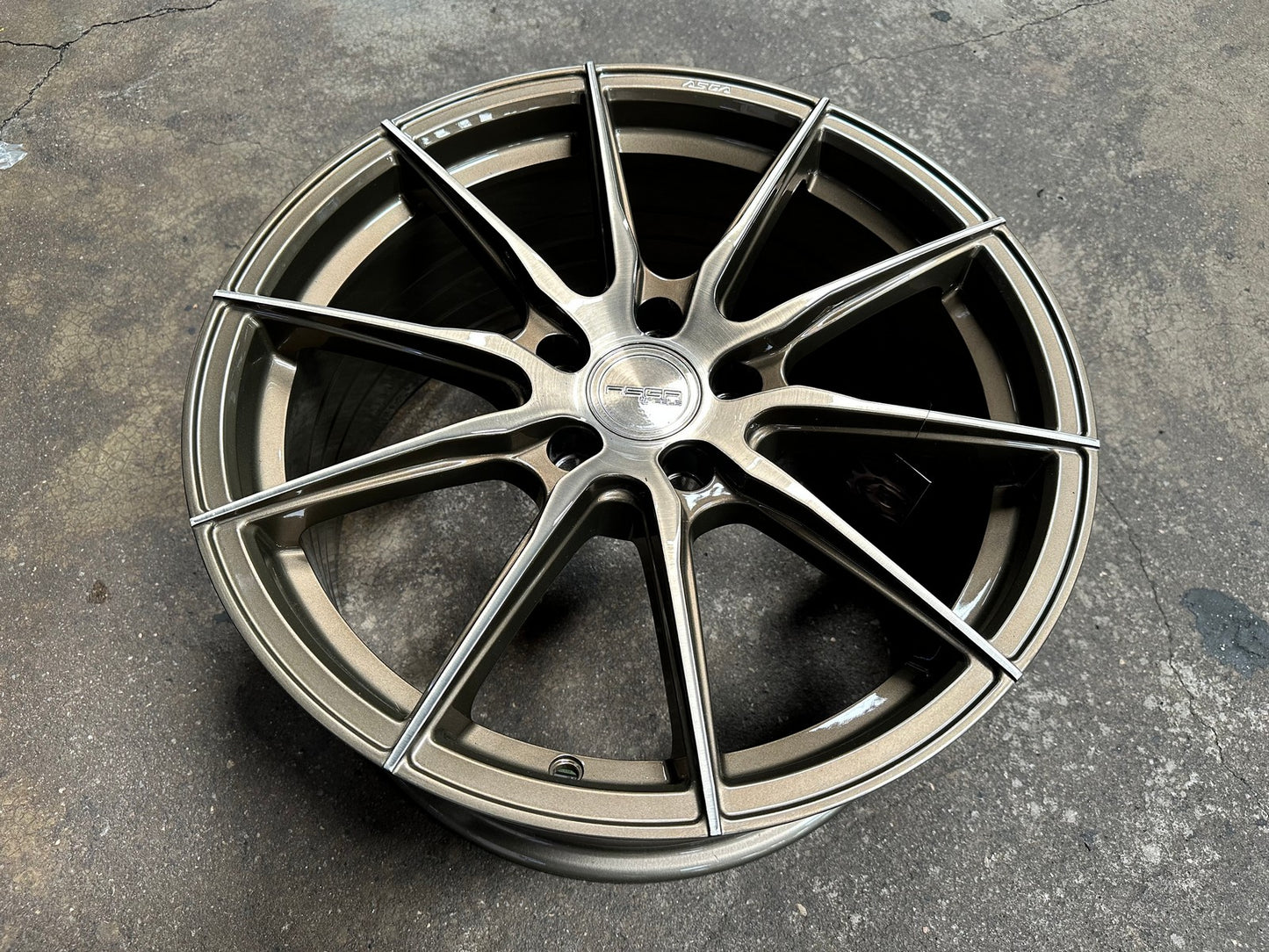 New 18X8.5 ET43 Asga A01 Rim (4 wheel) Gloss Bronze 5X112