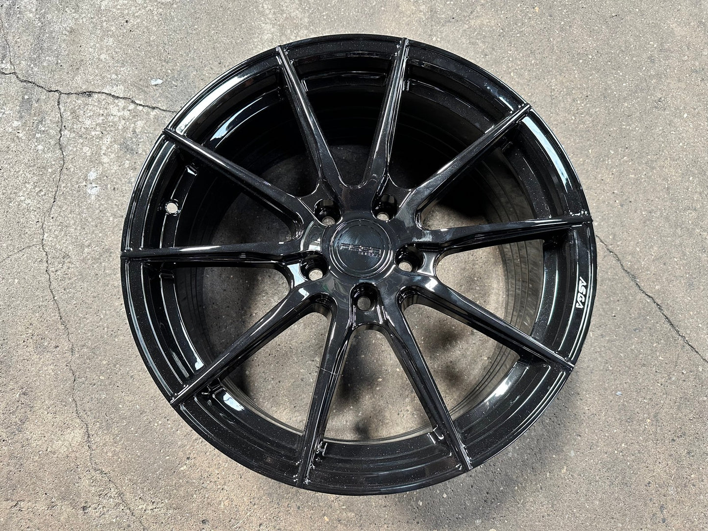 New 18X8.5 ET43 Asga A01 Rim (4 wheel) Gloss Black 5X114.3