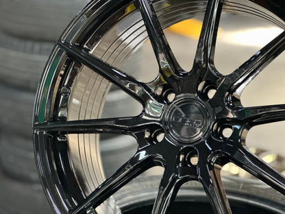 New 18X8.5 ET43 Asga A01 Rim (4 wheel) Gloss Black 5X112