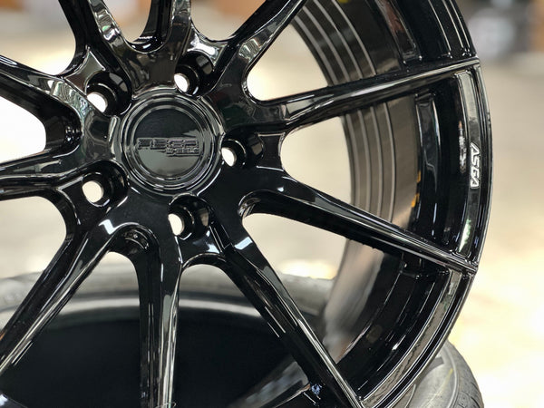New 18X8.5 ET43 Asga A01 Rim (4 wheel) Gloss Black 5X114.3