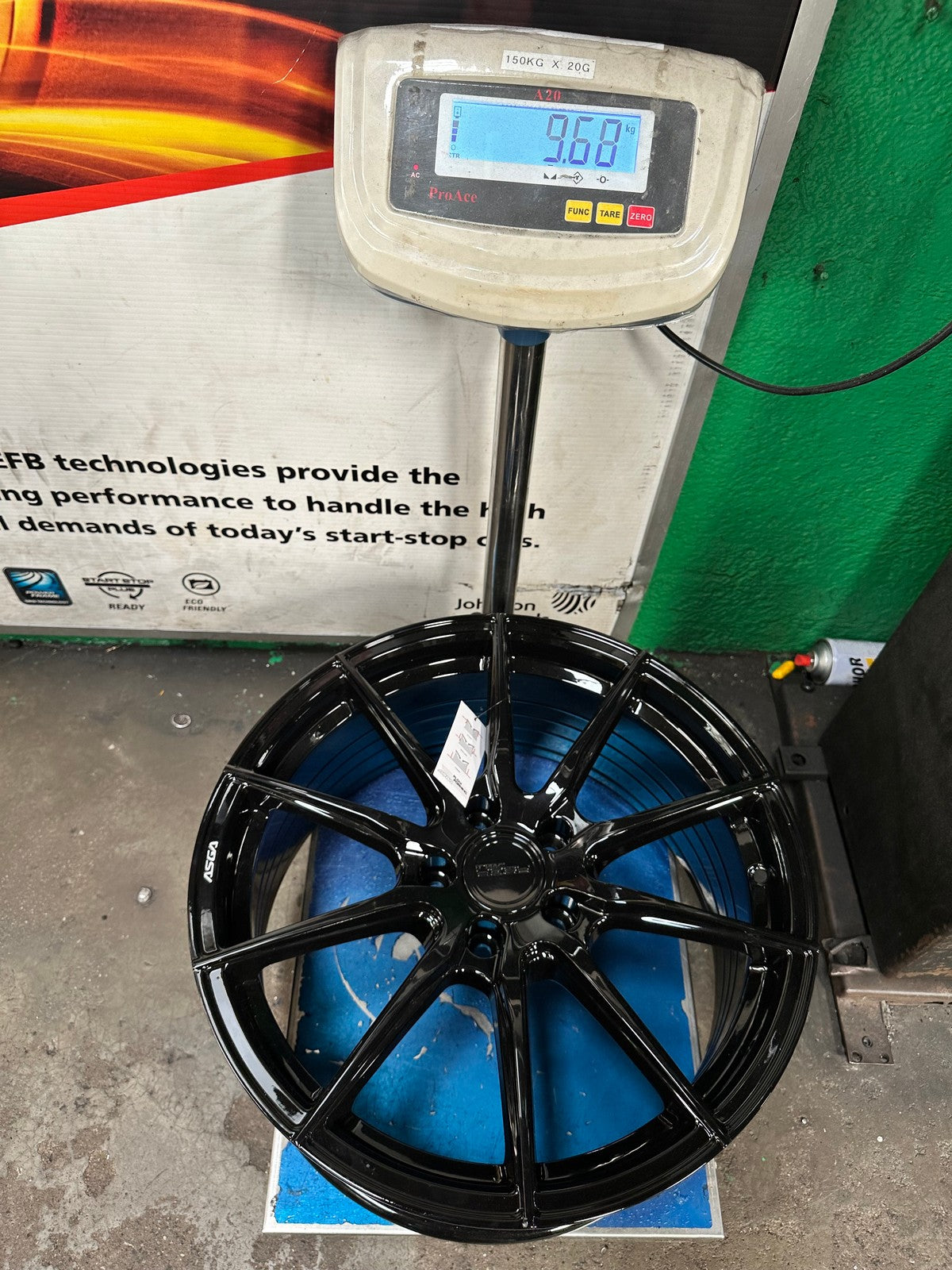 New 18X8.5 ET43 Asga A01 Rim (4 wheel) Gloss Black 5X112