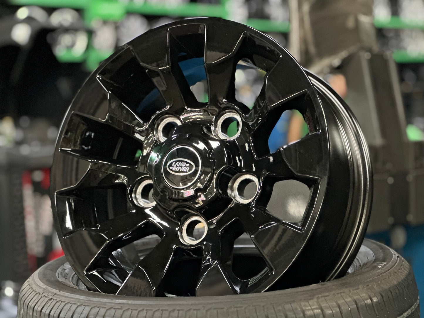 New 16X7 ET20 Sawtooth Rim (5 wheel) Gloss Black 5X165.1