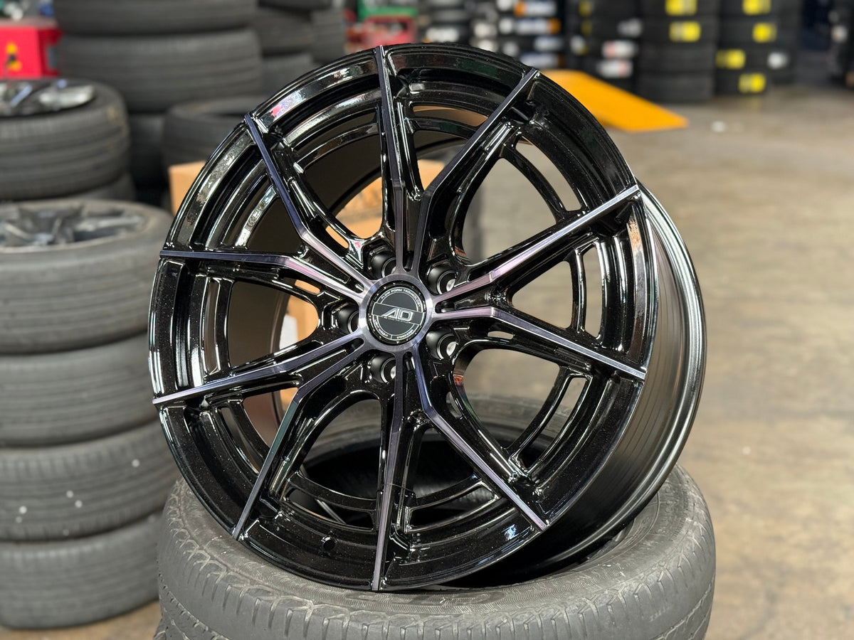 New 19X8.5 ET35 AD Wheel ADF7 Rim (4 wheel) Gloss Black 5X108