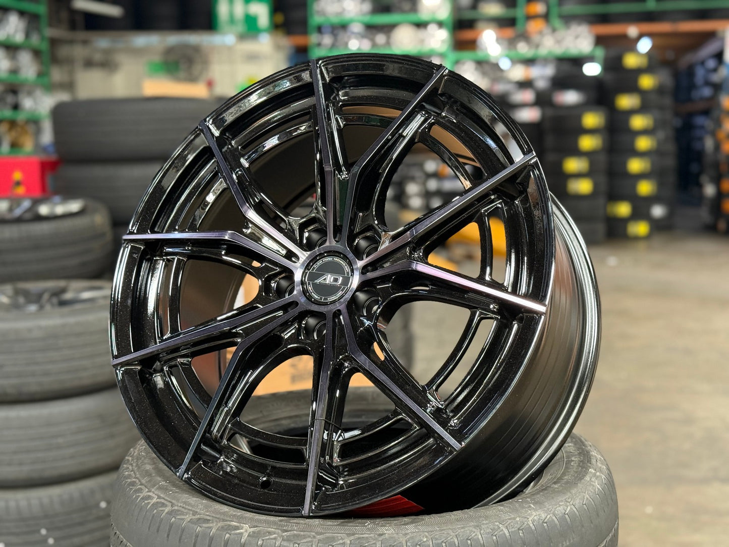 New 19X8.5 ET35 AD Wheel ADF7 Rim (4 wheel) Gloss Black 5X108