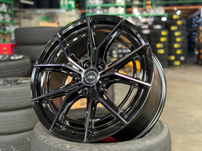New 19X8.5 ET35 AD Wheel ADF7 Rim (4 wheel) Gloss Black 5X108