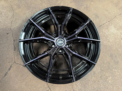 New 19X8.5 ET35 AD Wheel ADF7 Rim (4 wheel) Gloss Black 5X108