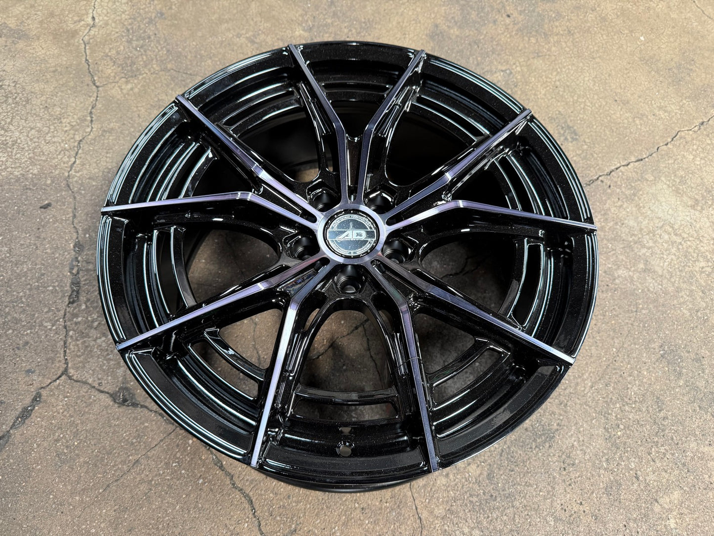 New 19X8.5 ET35 AD Wheel ADF7 Rim (4 wheel) Gloss Black 5X108