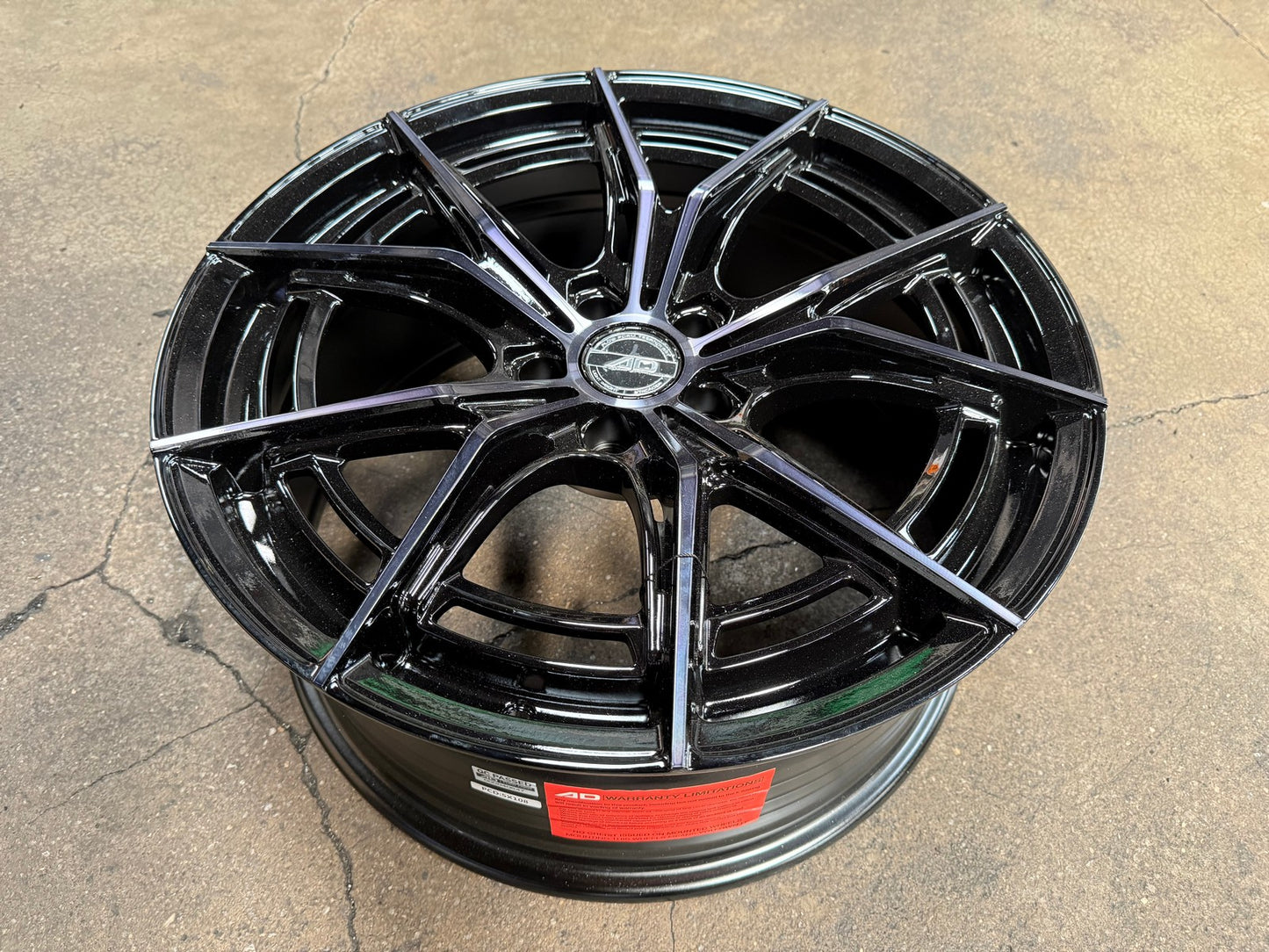 New 19X8.5 ET35 AD Wheel ADF7 Rim (4 wheel) Gloss Black 5X108