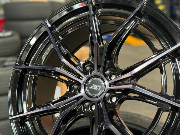 New 19X8.5 ET35 AD Wheel ADF7 Rim (4 wheel) Gloss Black 5X108