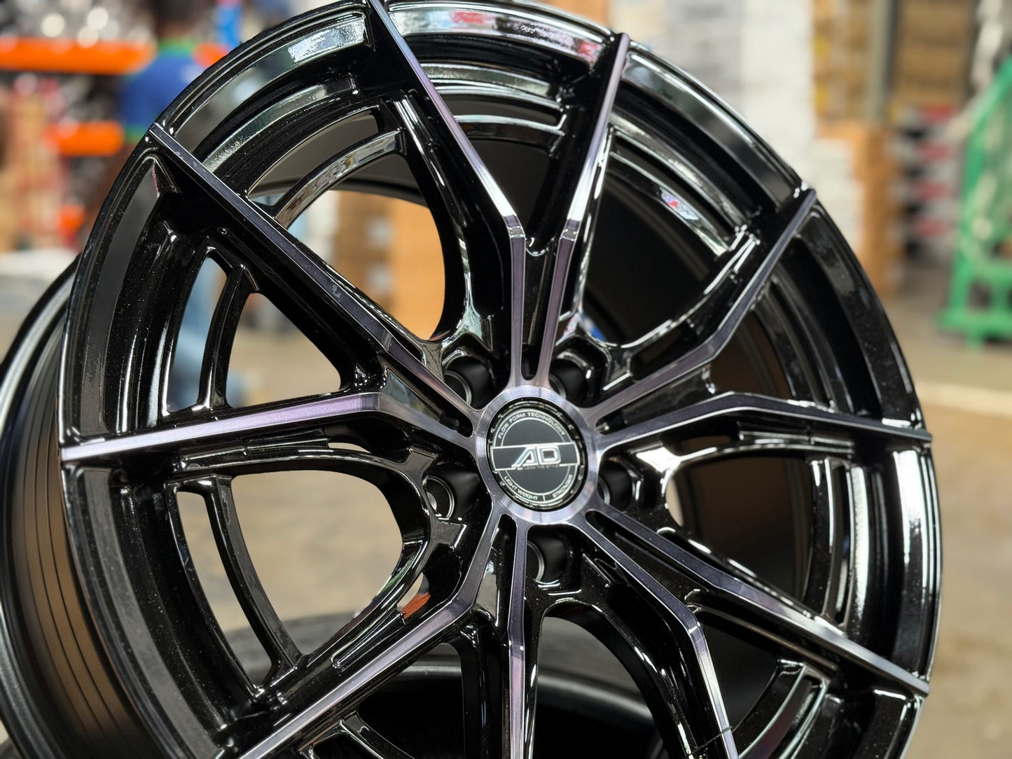 New 19X8.5 ET35 AD Wheel ADF7 Rim (4 wheel) Gloss Black 5X108