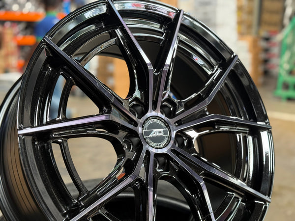 New 19X8.5 ET35 AD Wheel ADF7 Rim (4 wheel) Gloss Black 5X108