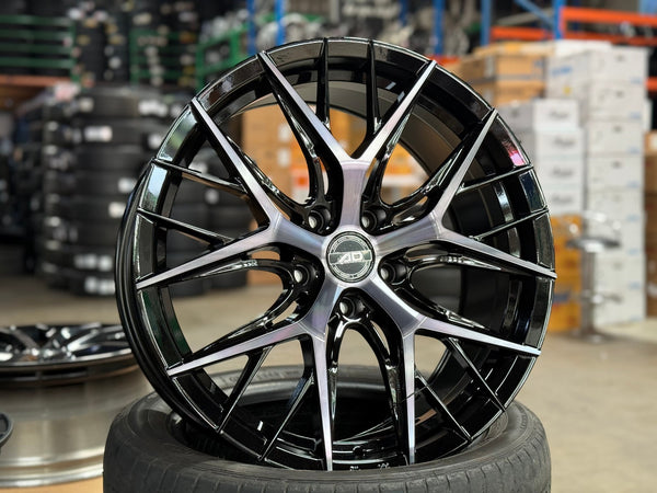 New 19X8.5 ET35 AD Wheel AD02 Rim (4 wheel) Gloss Black 5X120