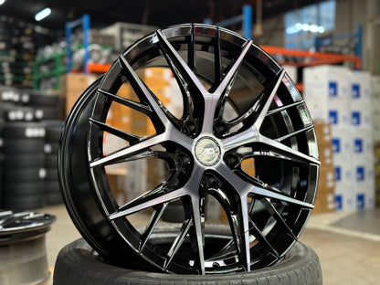 New 19X8.5 ET35 AD Wheel AD02 Rim (4 wheel) Gloss Black 5X120