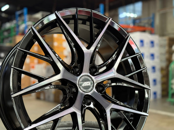 New 19X8.5 ET35 AD Wheel AD02 Rim (4 wheel) Gloss Black 5X120