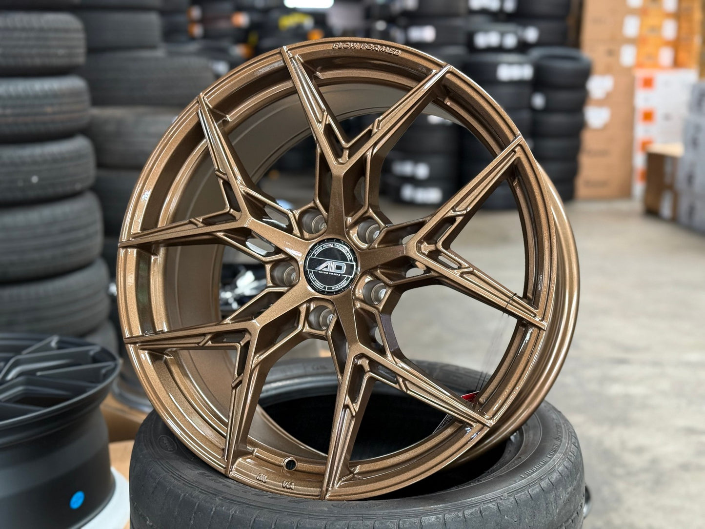 New 19X8.5 ET35 AD Wheel ADF50 Rim (4 wheel) Gloss Bronze 5X120