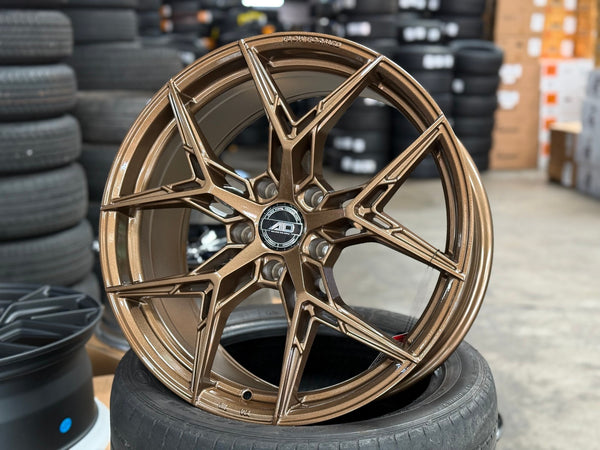 New 19X8.5 ET35 AD Wheel ADF50 Rim (4 wheel) Gloss Bronze 5X120