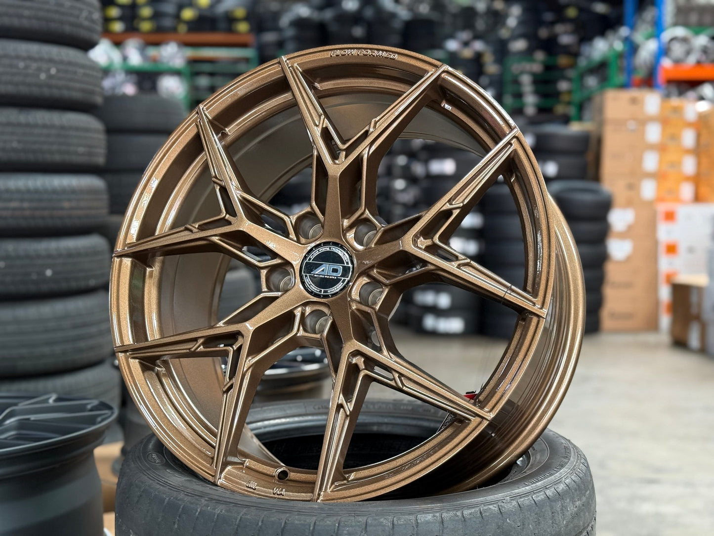 New 19X8.5 ET35 AD Wheel ADF50 Rim (4 wheel) Gloss Bronze 5X120