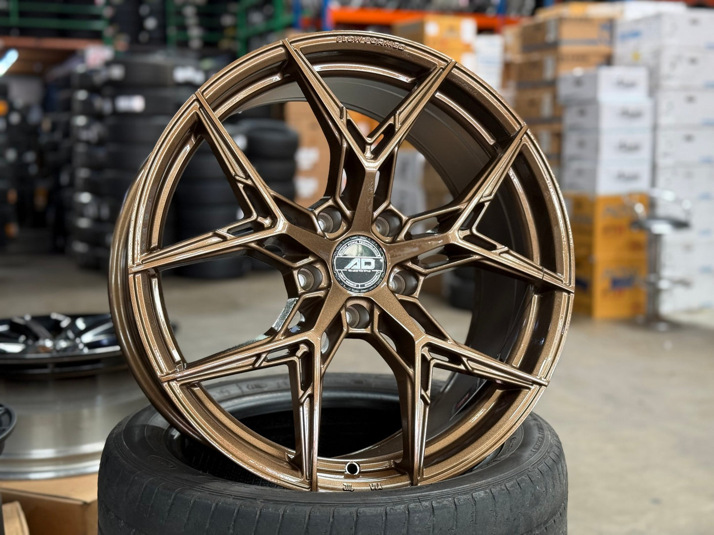 New 19X8.5 ET35 AD Wheel ADF50 Rim (4 wheel) Gloss Bronze 5X120