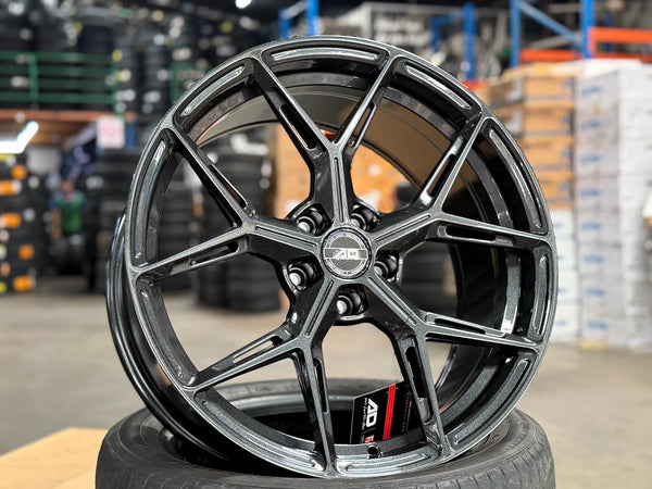 New 19X9 ET30 AD Wheel ADF6982 Rim (4 wheel) Hyper Black 5X112