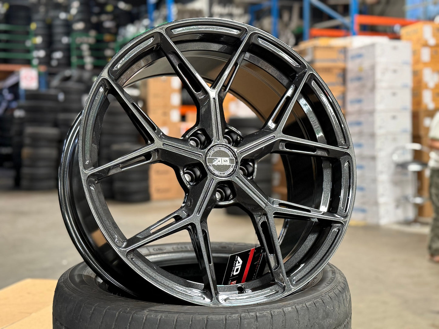 New 19X9 ET30 AD Wheel ADF6982 Rim (4 wheel) Hyper Black 5X112