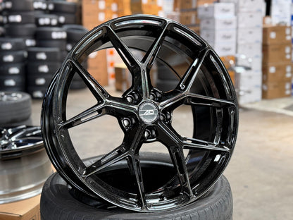 New 19X9 ET30 AD Wheel ADF6982 Rim (4 wheel) Gloss Black 5X112