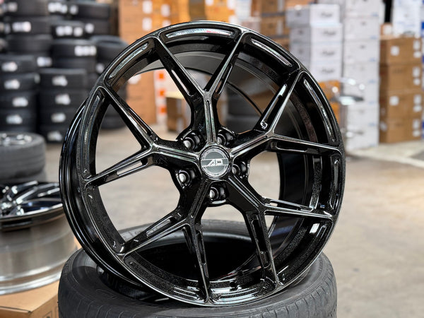 New 19X9 ET30 AD Wheel ADF6982 Rim (4 wheel) Gloss Black 5X114.3