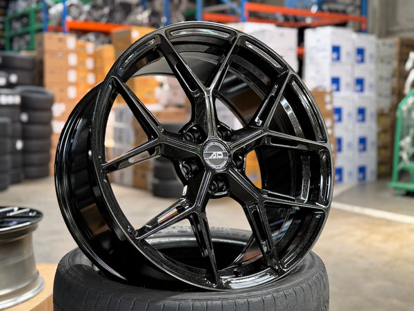 New 19X9 ET30 AD Wheel ADF6982 Rim (4 wheel) Gloss Black 5X112