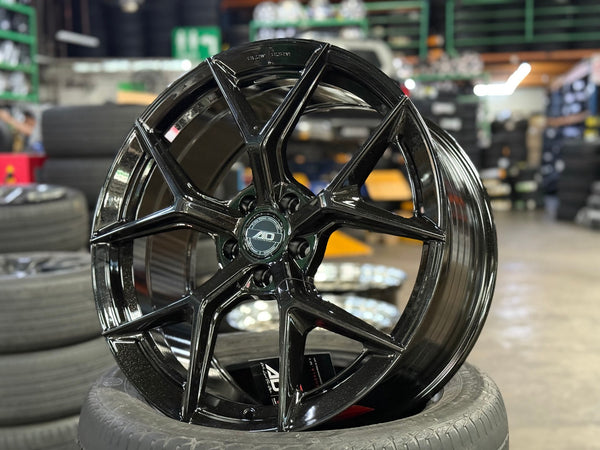 New 19X8.5 ET37 AD Wheel ADF7 Rim (4 wheel) Black Chrome 5X108
