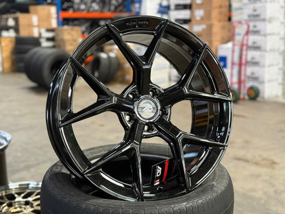 New 19X8.5 ET37 AD Wheel ADF7 Rim (4 wheel) Black Chrome 5X108