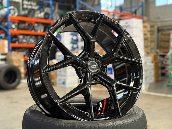 New 19X8.5 ET37 AD Wheel ADF7 Rim (4 wheel) Black Chrome 5X108