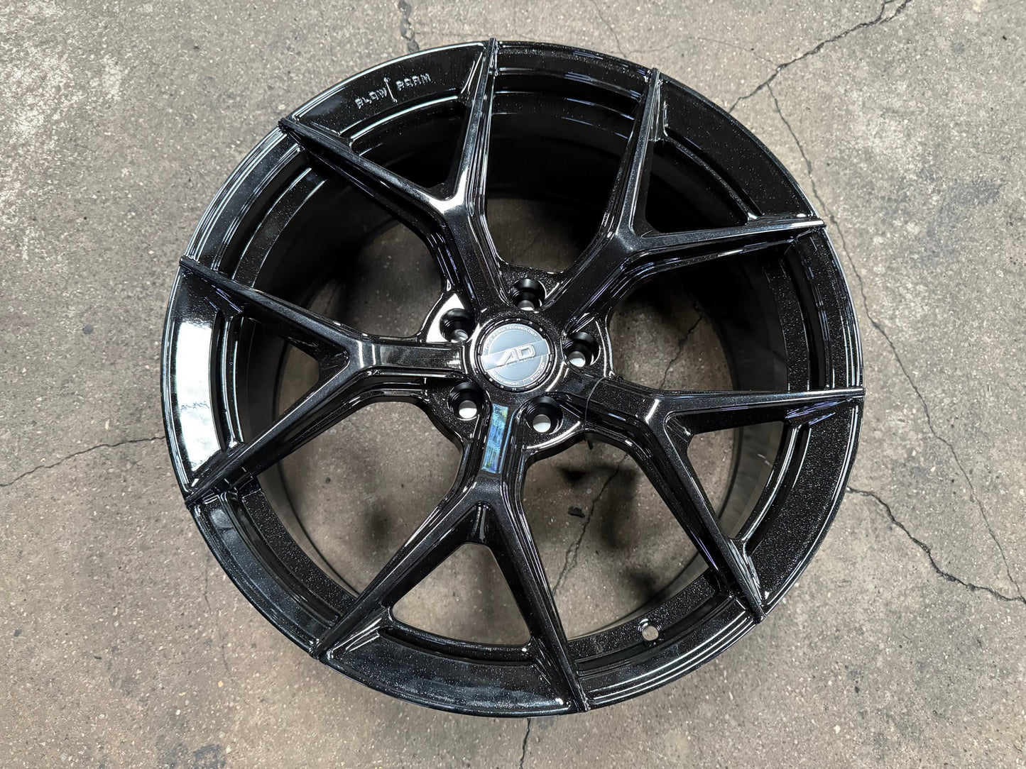 New 19X8.5 ET37 AD Wheel ADF7 Rim (4 wheel) Black Chrome 5X108